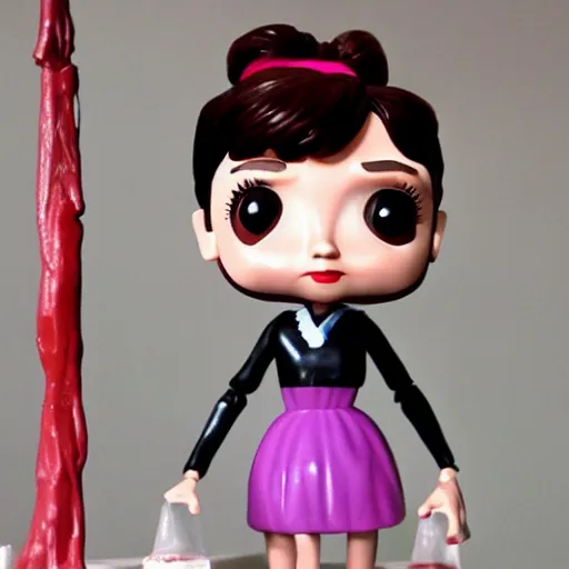 Prompt: audrey hepburn cos play, professional dog walker, stop motion vinyl action figure, plastic, toy, butcher billy style