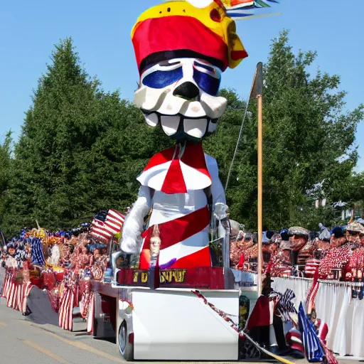 Image similar to parade float for captain spaulding, realistic photography, high detailed