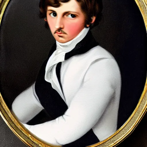 Image similar to regency era painting of a young ringo starr in the style of henry pierce bone