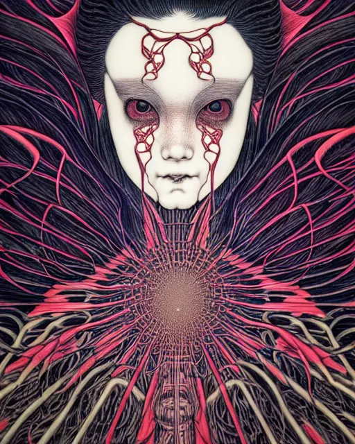 Image similar to human spirit breaking away from the body, conjuring psychedelic background, part by takato yamamoto, part by alex gray, ross tran, james jean, ultra realistic, highly detailed, 8 k, trending on artstation, symmetry