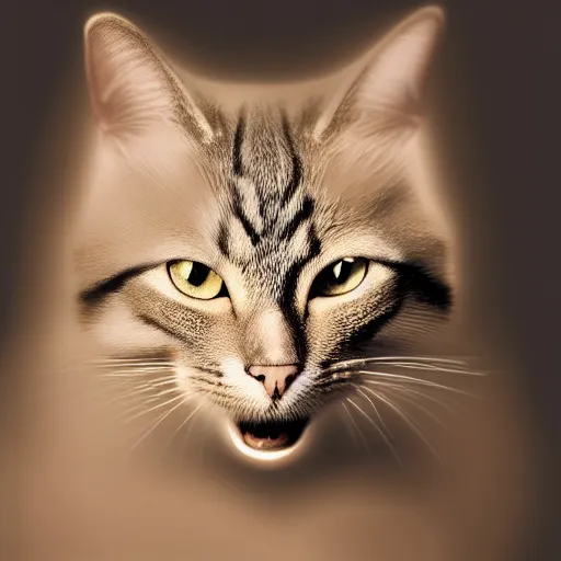 Prompt: portrait of a cat, trending on artstation, by wayne mcloughlin, backlighting
