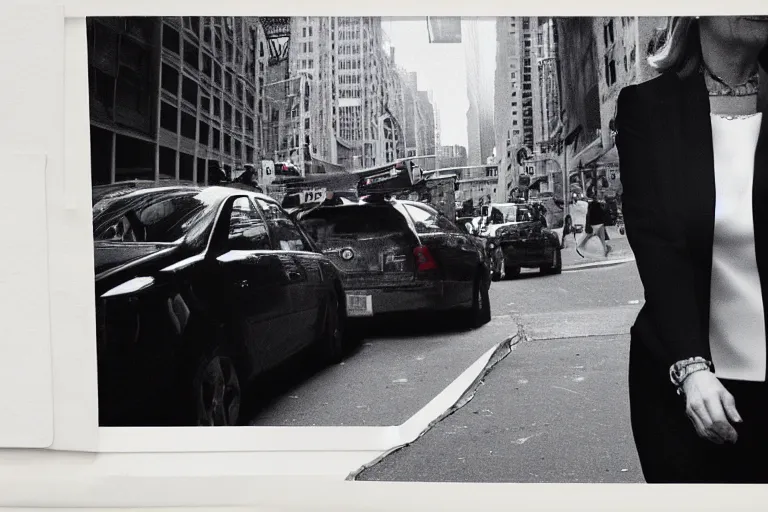 Image similar to closeup potrait of Hillary Clinton leaving behind a trail of envelopes in a new york street, screen light, sharp, detailed face, magazine, press, photo, Steve McCurry, David Lazar, Canon, Nikon, focus