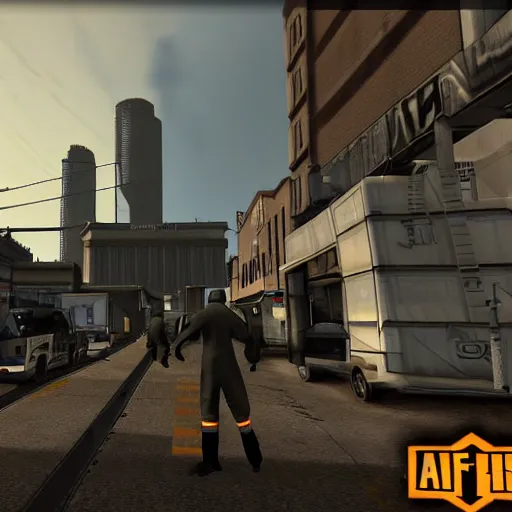 Image similar to screenshot of half - life 2 city 1 7 videogame featuring obama wearing combine uniform