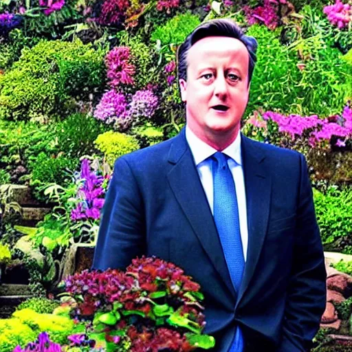 Image similar to A still of Prime Minister David Cameron in the movie Garden of Words, Koto no ha no niwa, Matoko Shinkai, beautiful, anime, colorful, intricate detail