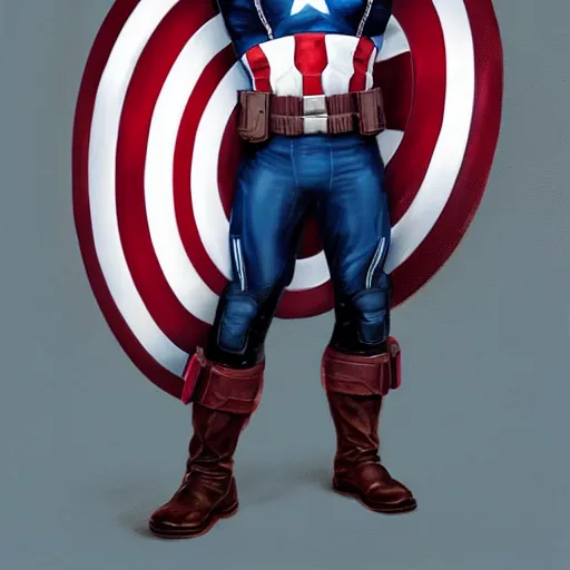 Prompt: full body concept art of Joe Biden as Captain America, oil on canvas, in the style of J.C. Leyendecker, Ross Tran and WLOP, 4k