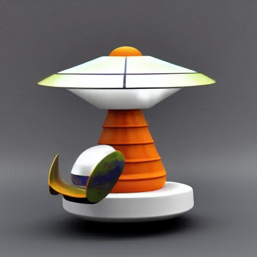 Image similar to ufo sculpture toy on display