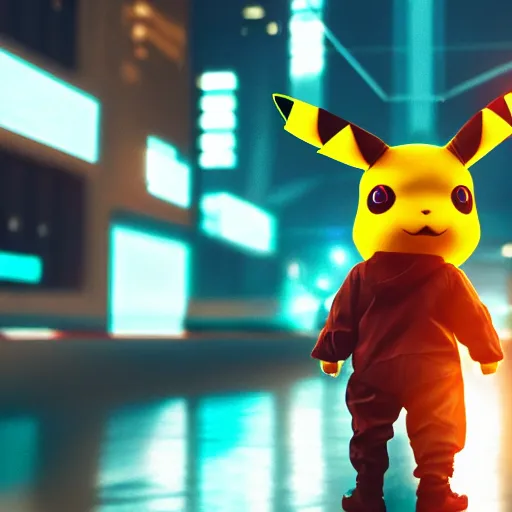 Prompt: cyberpunk pikachu, 8k, octane render, focus on shoulder to head