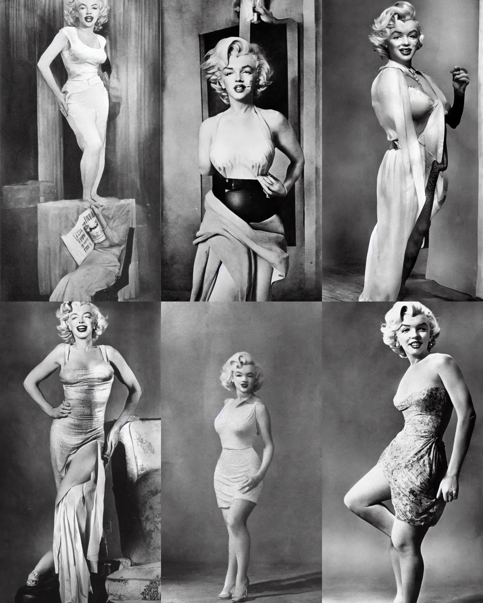 Prompt: Long shot full body portrait of Marilyn Monroe starring as successful SNAKE OIL SALESMAN circa 1869