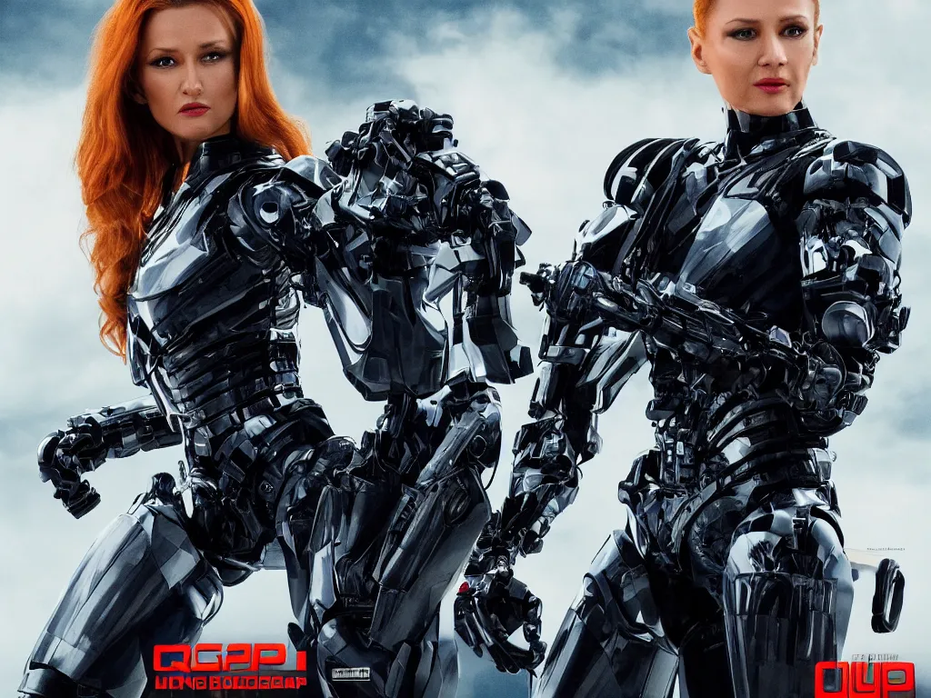 Prompt: olga buzova starring in the new robocop movie, highly detailed movie poster in the cinematic style, epic scenery, produced by russian ministry of culture, perfect studio light and composition, unsimulated real emotions, writed and directed by nikita mikhalkov and alexey balabanov, produced by fedor bondarchuk