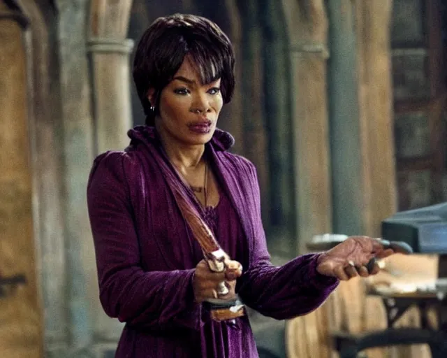 Prompt: angela bassett in harry potter, movie still
