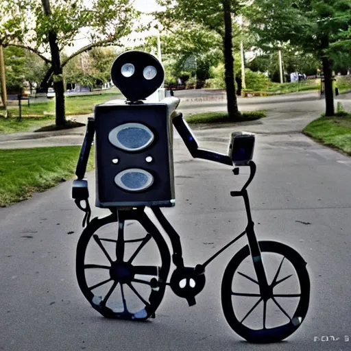 Image similar to robot on a bike