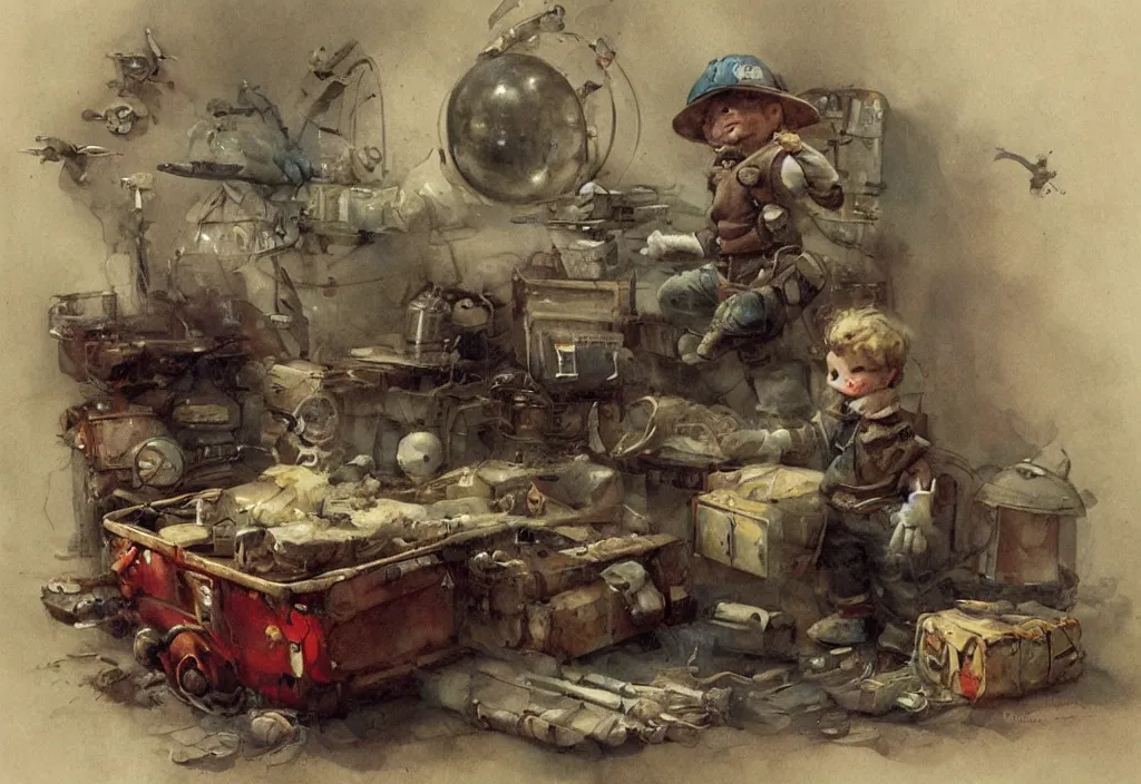 Image similar to adventurer ( ( ( ( ( 1 9 5 0 s retro future living room. muted colors. toys laying around ) ) ) ) ) by jean baptiste monge, chrome red