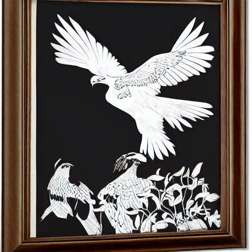 Prompt: golden eagle by aubrey beardsley