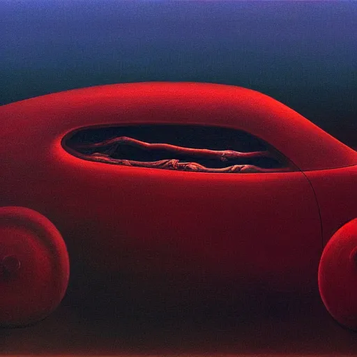 Image similar to horrifying eldritch car, painting by zdzisław beksinski, product photograph, 4 k, dark atmosphere, horror, veins, oozing slime