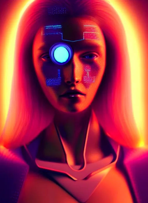 Image similar to a sensual caucasian female humanoid with freckles, cyber neon lighting, futurism, intricate futuristic jewelry accessories, cyberpunk high fashion, profile posing, hyper photorealistic, crispy quality, digital photography, trending in artstation, trending in pinterest, cinematic, 4 k ultra hd, art by pascal blanche, art by greg rutkowski,