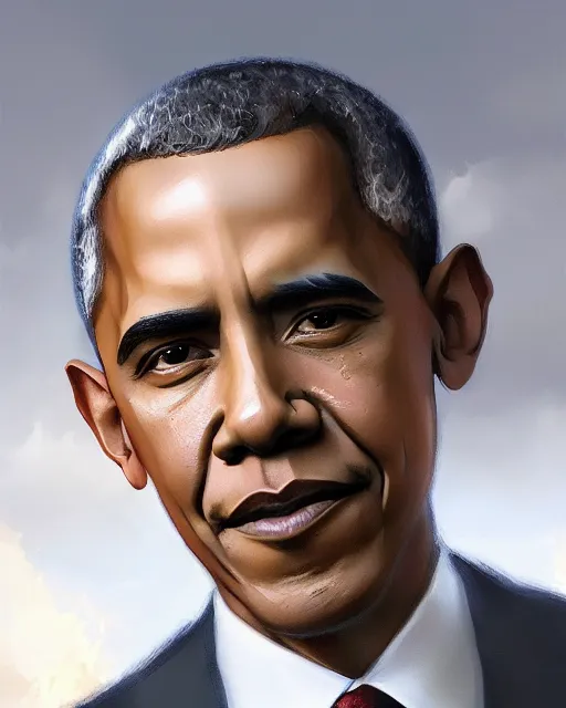 Image similar to portrait of holy mythical god barack obama, fantasy, intricate, elegant, highly detailed, digital painting, artstation, concept art, smooth, sharp focus, illustration, by artgerm and greg rutkowski