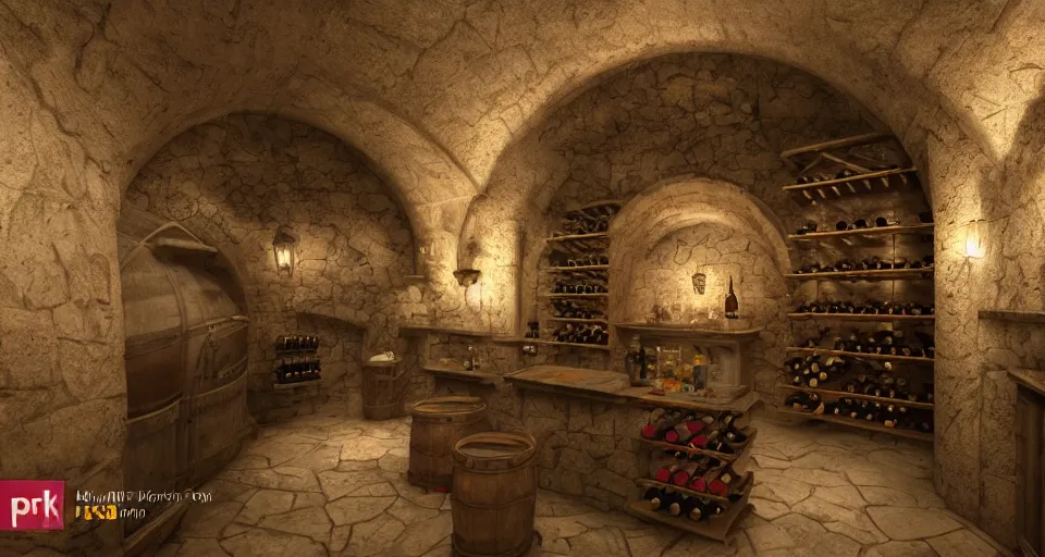 Prompt: A beautiful hyper realistic ultra detailed lifelike matte painting of traditional austrian wine cellar, unreal engine, deviantart, flickr, artstation, octane render, textured, colorful, extreme realistic detail, physically based rendering, pbr render, very detailed, volumetric lighting, detailed lighting, octane render, 4k, cinematic lighting, 8k resolution