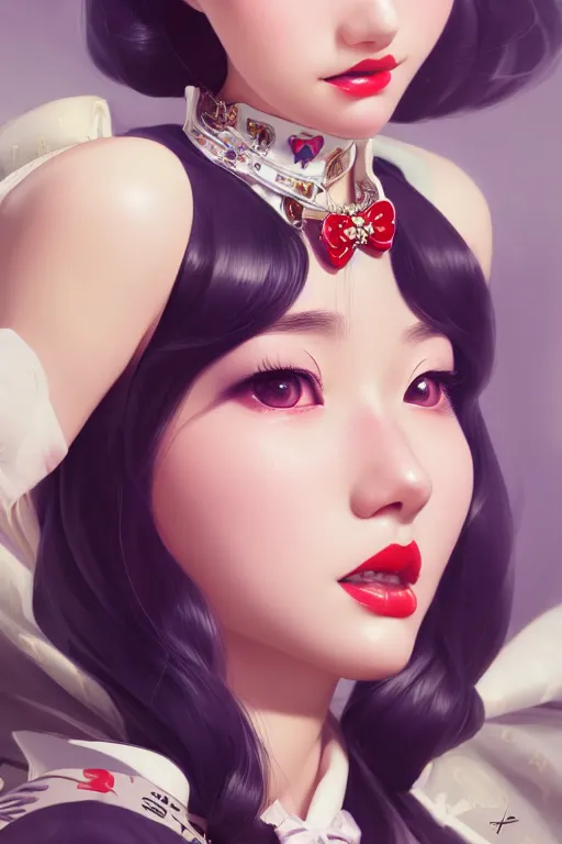 Image similar to a pin up and beautiful fashion charming dreamlke japan girl with lv jewelry, character art, art by artgerm lau and wlop and and ilya kuvshinov and john singer sargent, hyperdetailed, 8 k realistic, symmetrical, frostbite 3 engine, cryengine, dof, trending on artstation, digital art