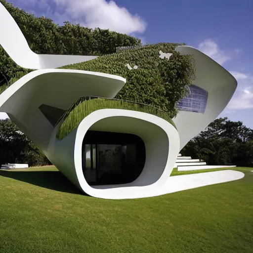 Image similar to house designed by zaha hadid