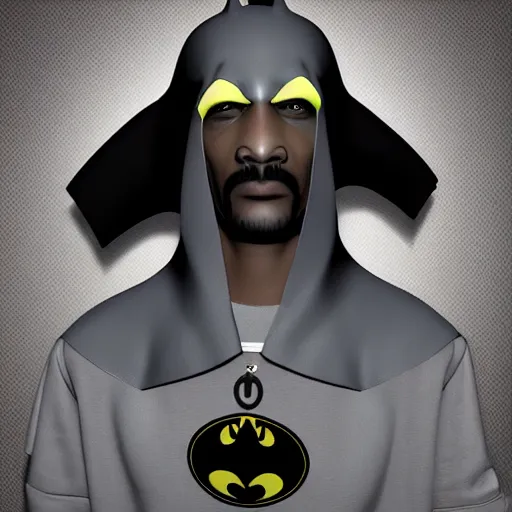 Image similar to 3 d render snoop dog as batman