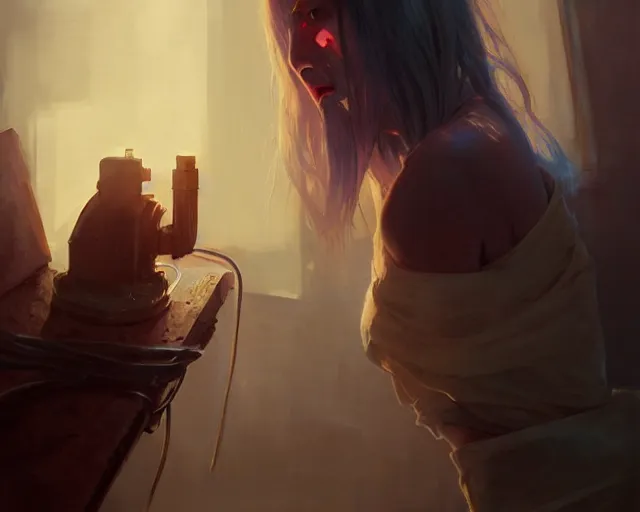 Image similar to awoke to the violent crunch of metal on wood, radiator, sweet smells of antifreeze and gasoline, by wlop, artgerm, greg rutkowski, volumetric lighting, movie poster pixar