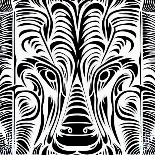 Image similar to vector art for cnc plasma, laser, unique modern animal design pattern