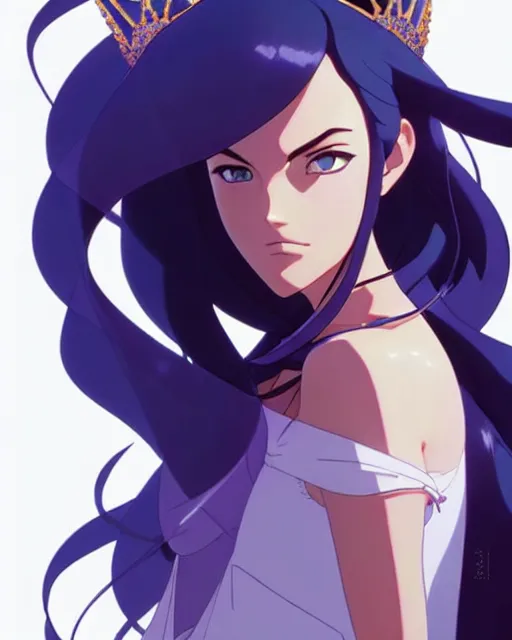 Image similar to azctec princess, megan fox, gemstone forehead, detailed perfect face, exquisite details, fire magic, mid view, design on a white background, by studio muti, greg rutkowski makoto shinkai takashi takeuchi studio ghibli