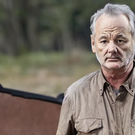 Prompt: bill murray in walking dead