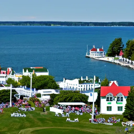 Prompt: photo of mackinaw island