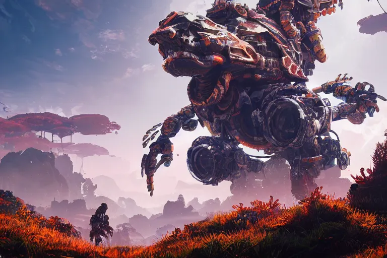 Image similar to shellsnapper machine mecanical creature robot of horizon forbidden west horizon zero dawn bioluminiscence global illumination ray tracing hdr fanart arstation by ian pesty and alena aenami artworks in 4 k