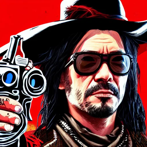 Image similar to David Shing, otherwise know as Shingy, in Red Dead Redemption 2, extreme detail, ray tracing, 8k by artgerm and greg rutkowski