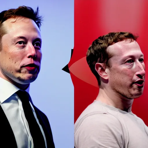 Image similar to elon musk is boxing with mark zuckerberg