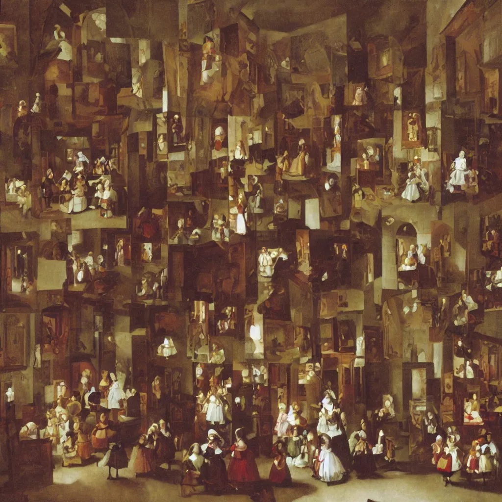 Image similar to las meninas made entirely of jelly candy