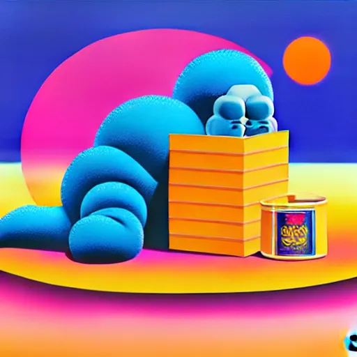 Image similar to cereal by shusei nagaoka, kaws, david rudnick, airbrush on canvas, pastell colours, cell shaded, 8 k