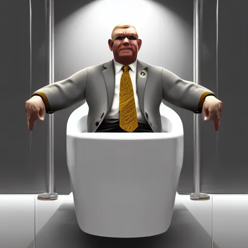 Prompt: senator armstrong in a toilet, photorealistic, 4 k