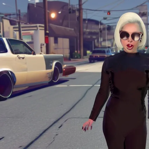 Prompt: lady gaga in gta 5