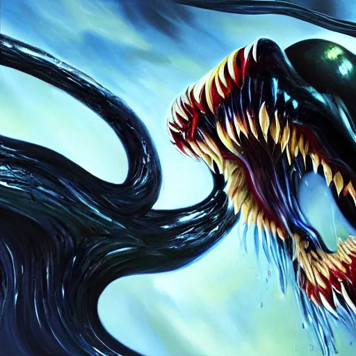 Image similar to Venom Oil painting 4K quality super realistic