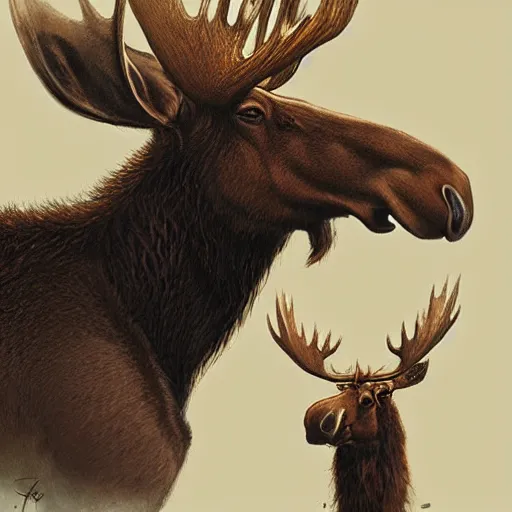 Prompt: moose animorph by greg rutkowski