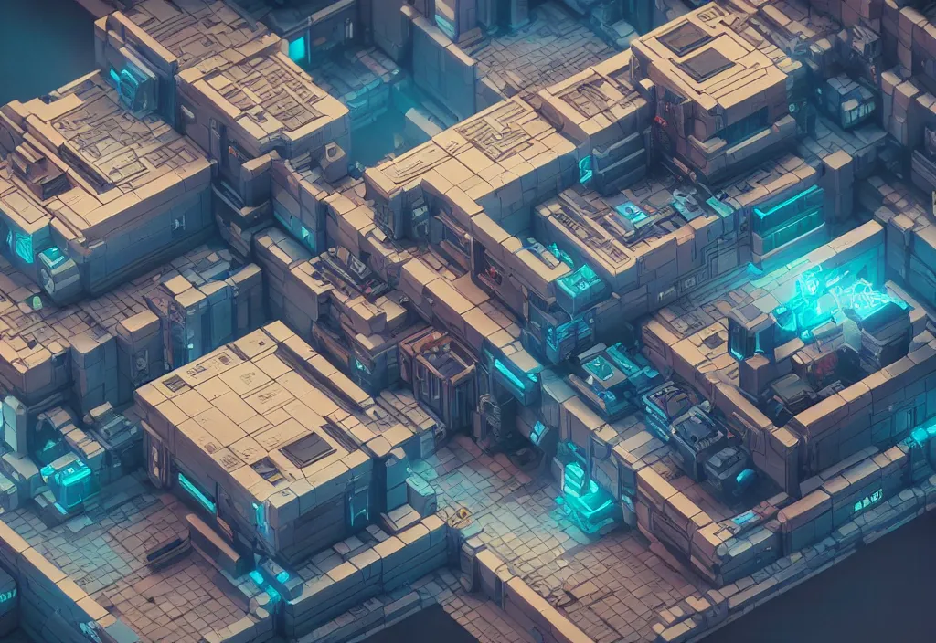 Image similar to magicavoxel cyberpunk house, magicavoxel cinematic lighting, 4k