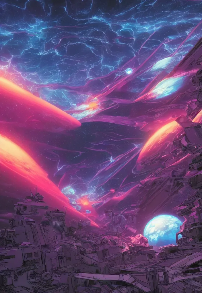 Prompt: comic book panel of a cosmic storm in space by dan mumford and makoto shinkai and moebius, 8k, cel-shaded, comic book panel, volumetric lighting, unreal engine, vibrant colors