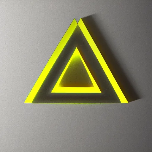 Prompt: yellow glowing triangle with one eye