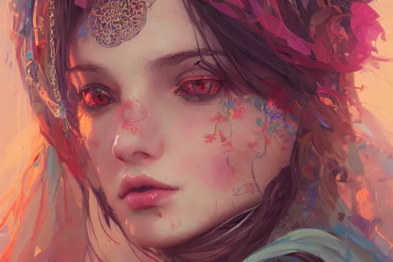 Prompt: a beautiful bohemian girl, intricate, highly detailed, digital painting, official media, anime key visual, concept art, rich vivid colors, ambient lighting, sharp focus, illustration, art by wlop