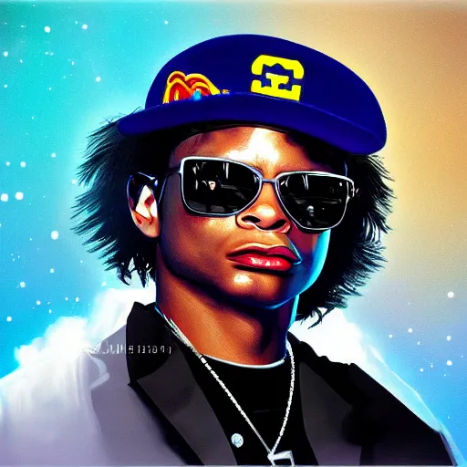 Image similar to eazy-e meets sailor moon hyper realistic digital art