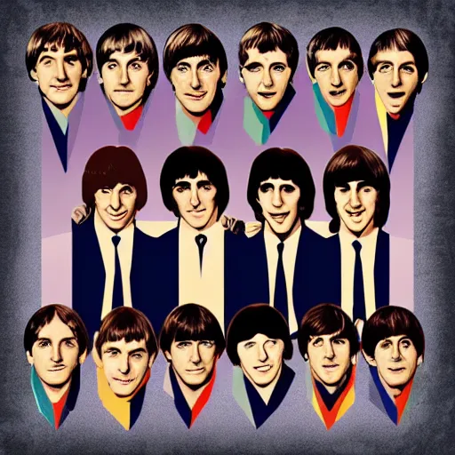 Image similar to vector graphics of the beatles