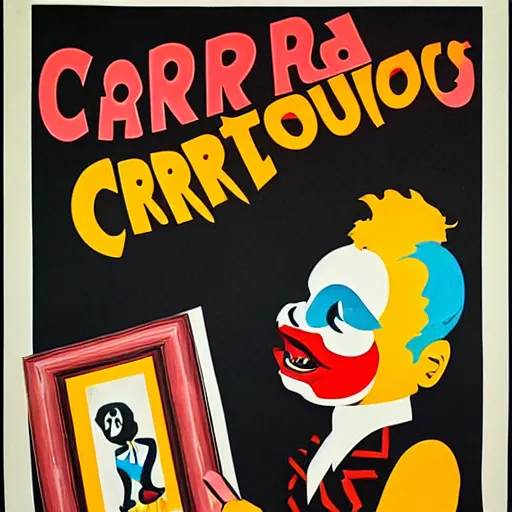 Image similar to poster advertising a circus, printed poster, creepy clown, 1 9 4 0 circus poster