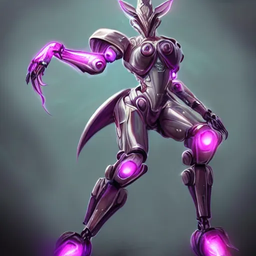 Prompt: highly detailed realistic exquisite fanart, of a beautiful female warframe, but as an anthropomorphic elegant robot female dragon, glowing eyes, shiny and smooth off-white plated armor, bright Fuchsia skin beneath the armor, sharp claws, well designed robot dragon dragon hands, and sharp elegant robot dragon feet, royal elegant pose, full body and head shot, epic cinematic shot, professional digital art, high end digital art, sci fi, DeviantArt, artstation, Furaffinity, 8k HD render, epic lighting, depth of field