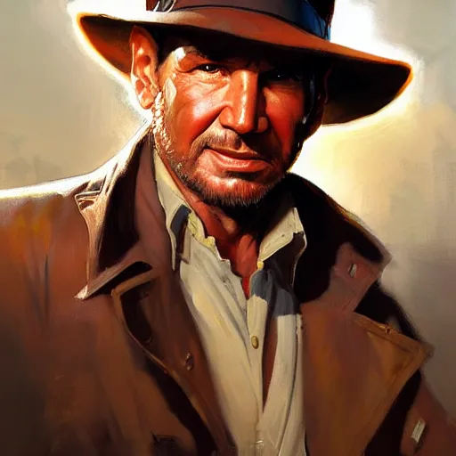 Prompt: greg manchess portrait painting of indiana jones as overwatch character, medium shot, asymmetrical, profile picture, organic painting, sunny day, matte painting, bold shapes, hard edges, street art, trending on artstation, by huang guangjian, gil elvgren, ruan jia, randy vargas, greg rutkowski