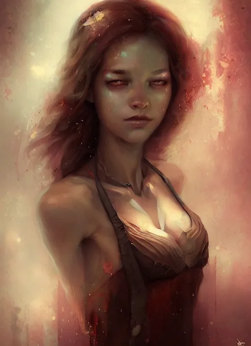 Prompt: a portrait of a pretty young lady by bastien lecouffe - deharme