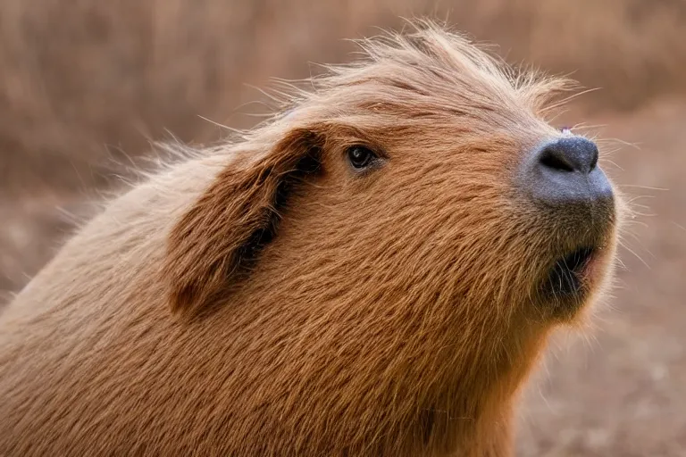 Image similar to a capybarar goldendoodle!!! hybrid! hyper realistic!! realistic lighting!! wildlife photographer of the year!!! bold natural colors, national geographic, hd, wide angle, 8 k