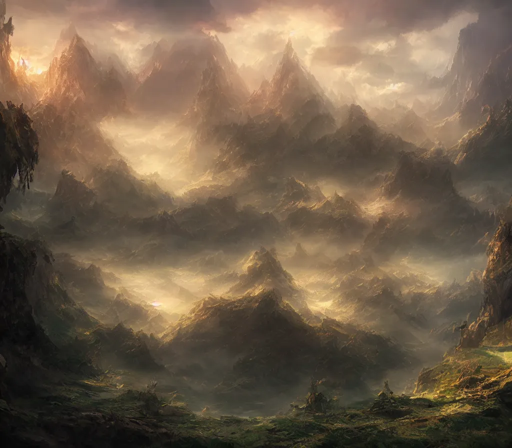 Prompt: fantasy landscape, ultra sharp, very detailed, high quality focus by wlop